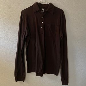 Mens Medium Brown Long-sleeve